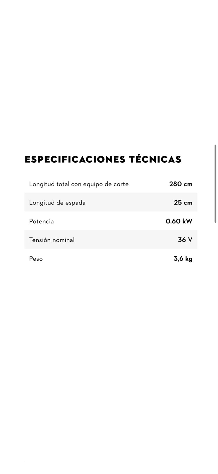 HTA 50 - Podadora de altura a batería